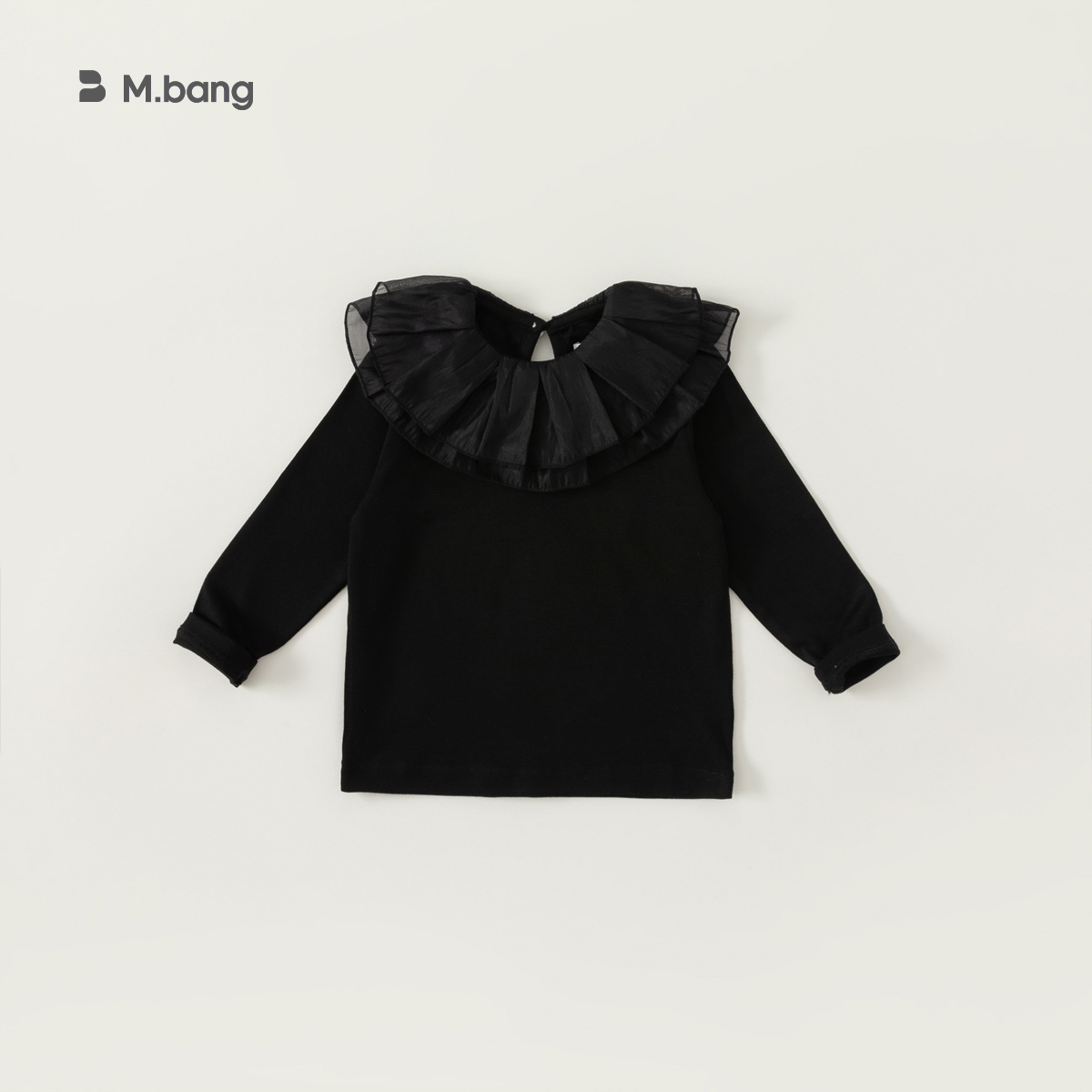 Ropa infantil Youbao, camiseta de otoño para niñas, manga larga, cuello vuelto, camiseta básica con cuello con volantes, ropa para niños pequeños