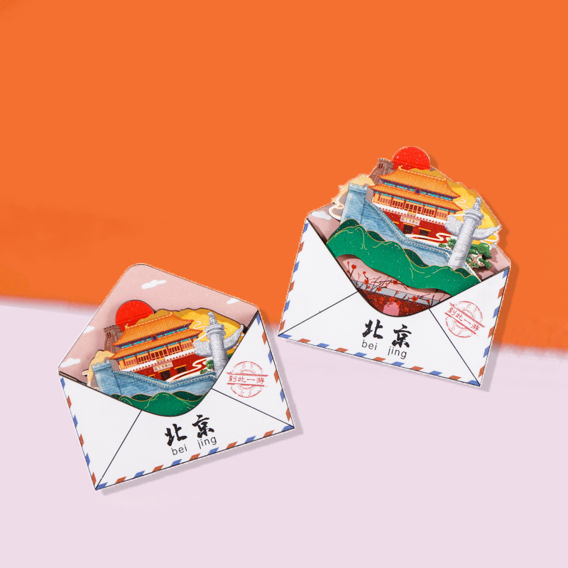 中国都市人気観光名所木製冷蔵庫マグネットカスタマイズされた文化的で創造的な北京パンダ diy マグネット強力な吸引|undefined