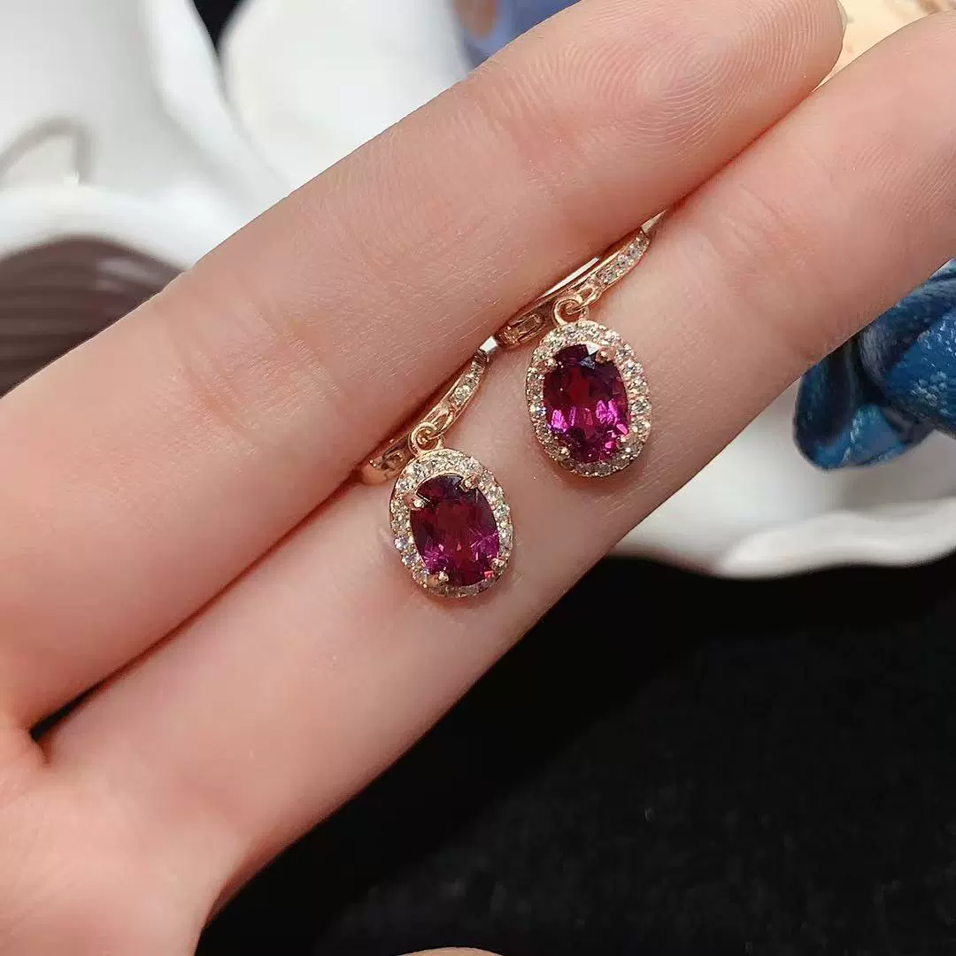 Серьги из магниевого алюминиевого граната, стерлинговое серебро 925 пробы, инкрустированные простые модные стильные красочные ювелирные серьги с сокровищами, горячая оптовая продажа