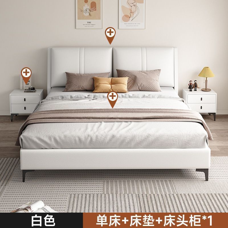 科技布实木床简约1.8米主卧经济型双人床软包家用1.5米单人床商贸|undefined
