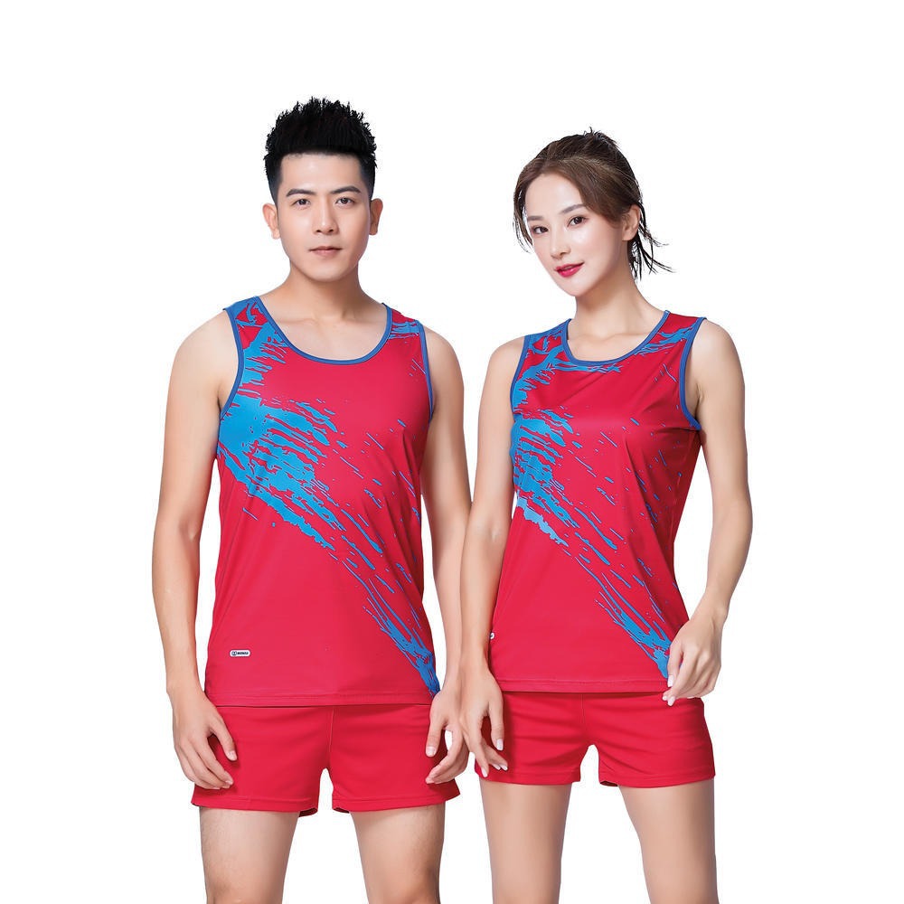 Professional track and field training suit, sprint competition sportswear, marathon running vest set for male and female physical education students