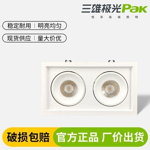 Sanxiong Aurora Interstellar Grille Spotlight Single-Head Led Ceiling Light Double-Head High-Power Square Spotlight Cob Bucket Light