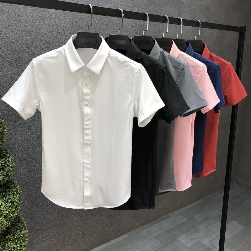 Рубашка для отдыха, коллекция 2021 года, с коротким рукавом, slim fit