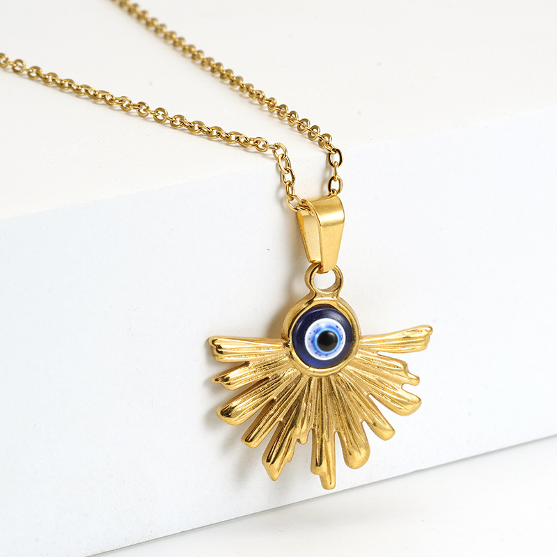 Simple Style Eye Titanium Steel Enamel Plating Inlay Resin Earrings Necklace