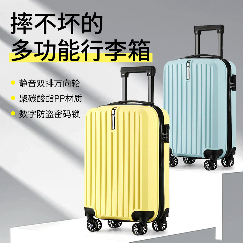 20inch Pp Material Trolley Suitcase with Silent Universal Wheels, Travel Suitcase for Short Trips, Carry-On Luggage, Large Capacity Luggage Suitcase