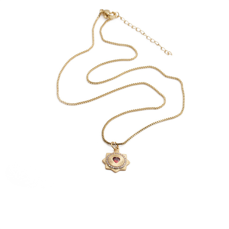 Copper Gold-Plated Zircon Jewelry European and American Cross-Border Retro Turkish Eye Necklace Fema