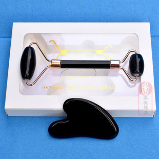 Jade Roller Facial Massage Set Double-Headed Metal Manual Beauty Facial Relaxer Push Face Equipment Wholesale