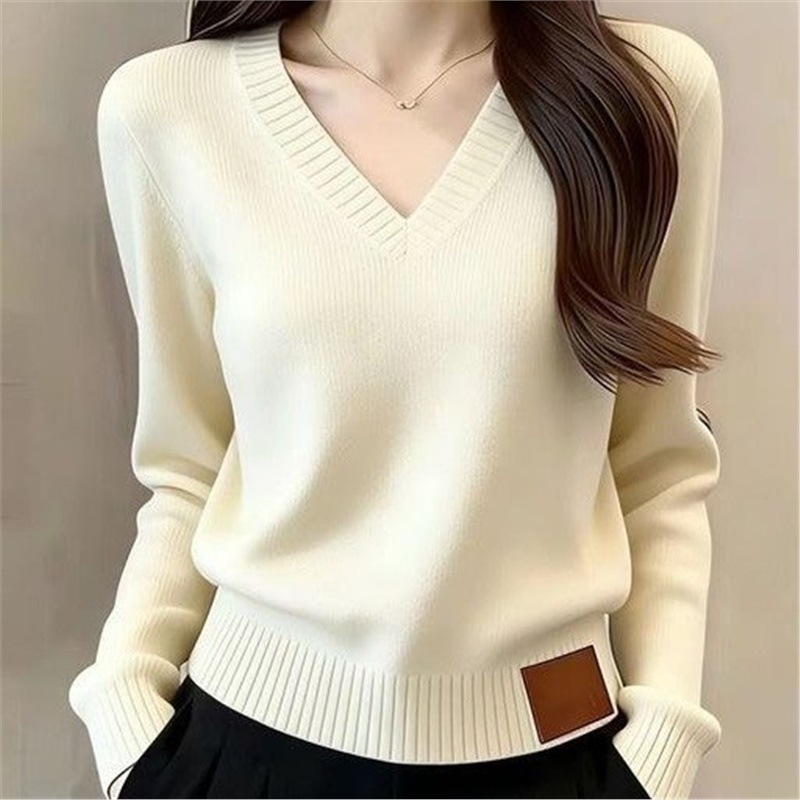 Live Broadcast Hot Item 2026 Spring New Fashion V-neck Solid Color...