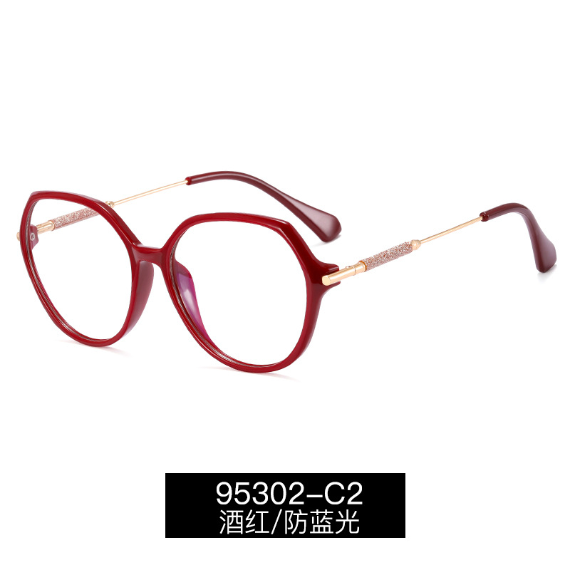 95302 2023 nuevo anti-azul gafas de luz de las mujeres marco redondo lente Lisa artesanía óptica en stock fábrica venta al por mayor