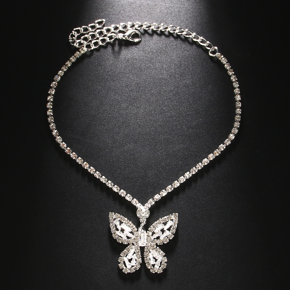 Europa y América nuevo rhinestone tobillera moda completo diamante amor simple pie decoración ZIRCON mariposa accesorios tobillera