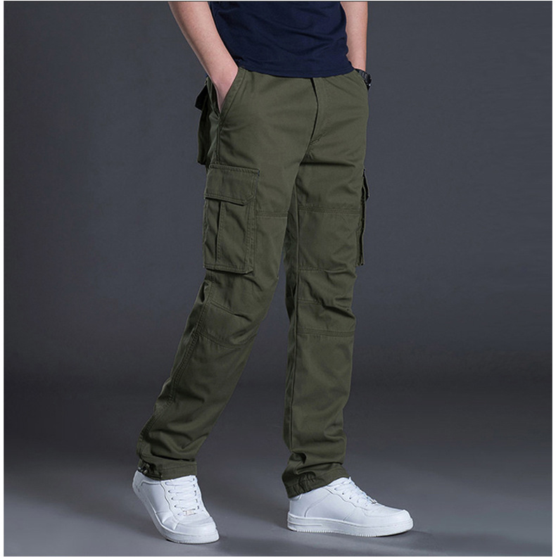 Manufacturer's Spring Multi Pocket Work Pants For Men, Loose Fit Plus Size, Pure Cotton Casual Pants, High-quality Trendy Men's Clothing_voghion.com