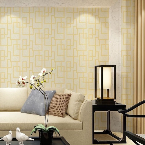Manufacturer wholesale 3D wallpaper with meander pattern for TV background wall in a classical Chinese tearoom entrance