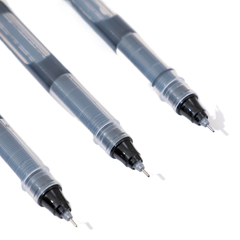 Boxed straight-liquid ballpoint pen Black quick-drying gel pen student stationery exam needle tube pen carbon pen