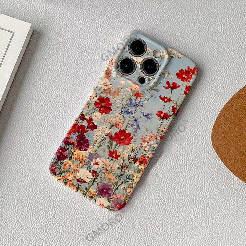 Unique and atmospheric Morandi oil painting wildflower sea 18pm full-cover film case iPhone17 ultra-thin phone case Unique and atmospheric Morandi oil painting wildflower sea 18pm full-cover film case iPhone17 ultra-thin phone case