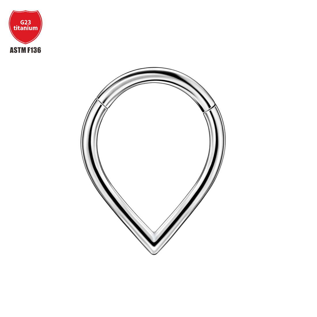 G23 Titanium Alloy Water Drop Nose Ring Closed Ring Open Ring Earring Nose Nail Ear Buckle Puncture Jewelry Vacuum Plating detail image 14