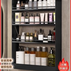 壁に穴を開けない収納ラック、家庭用バスルーム収納ラック、壁掛け多層ステンレス製化粧ラック