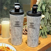 跨境外贸流纹咖啡杯冰霸杯女生水杯不锈钢女士批发节日礼品保温杯