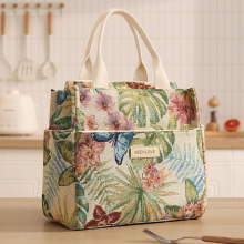 手提托特便当包大容量国风学生上班族通勤带饭午餐包保温饭盒袋