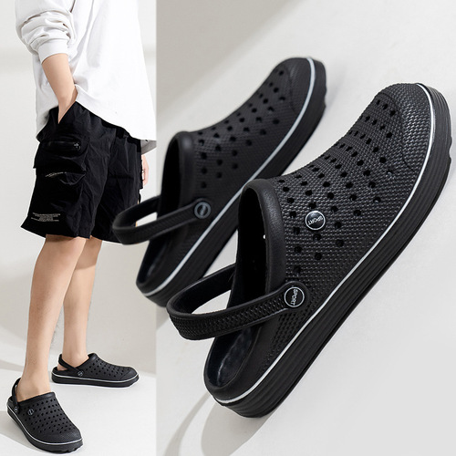 Men's Summer Outerwear Casual Suede-Feel Slip-On Slippers for Driving, Sports, Soft Sole Sandals