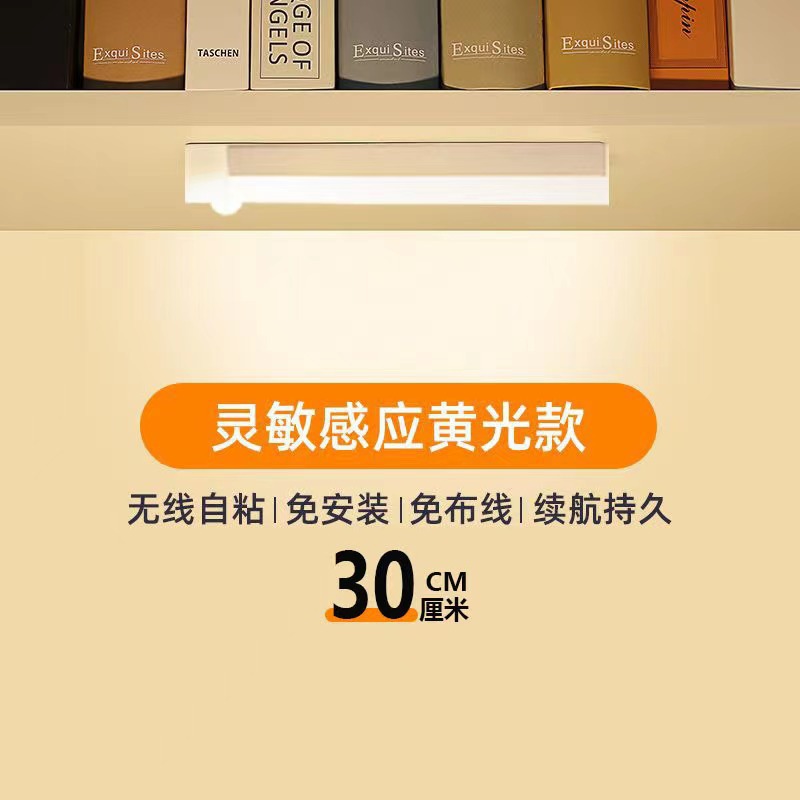 Las personas se encienden cuando vienen, la luz del sensor del cuerpo humano recargable, la luz del sensor automático por la noche, la luz de la puerta del pasillo, la tira de luz sin cableado