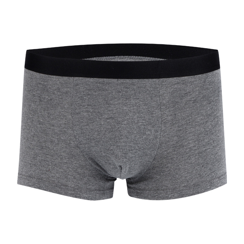 Fuente fabricante de algodón color sólido calzoncillos bóxer para hombres, transpirable y absorbente de sudor, calzoncillos de cintura media para hombres, pantalones sueltos de gran tamaño para jóvenes