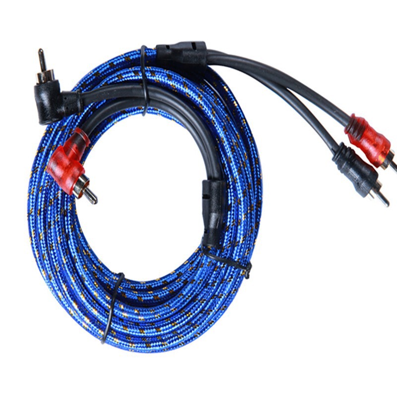 Pure Copper 5 m Double Shielded Audio Line Car Audio Amplifier Line 2RCA to 2RCA Horn Line