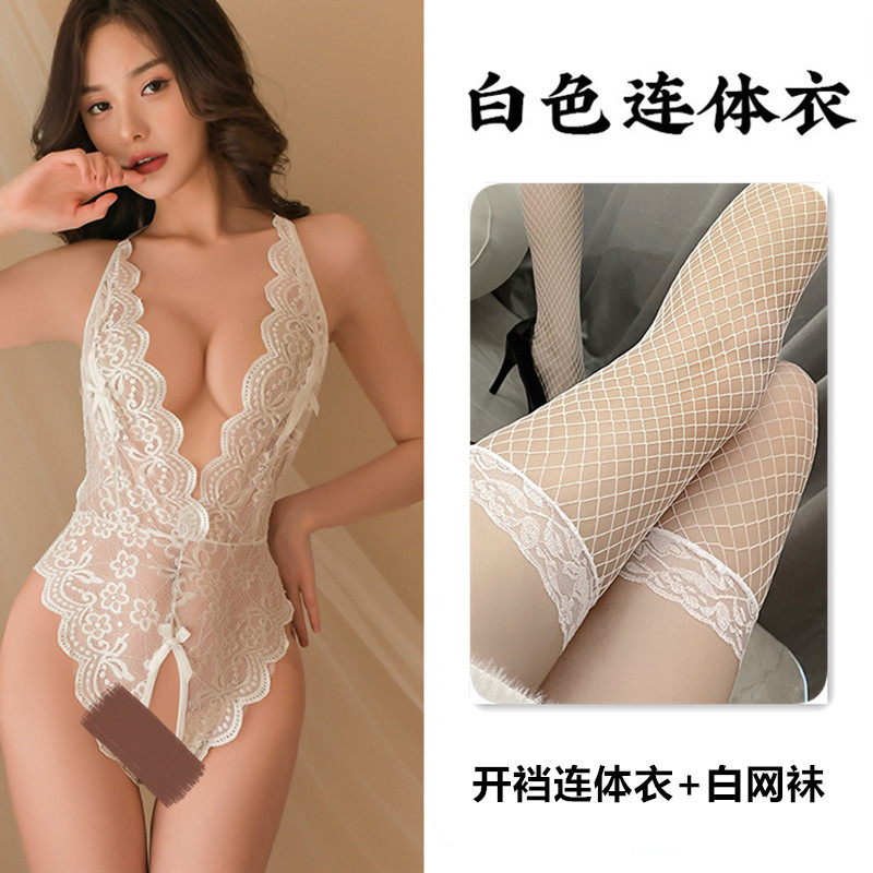 흰색 + 흰색 망사 스타킹