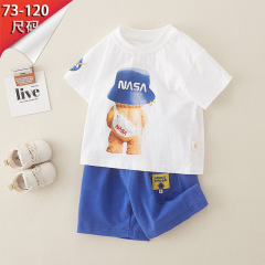 2024年小童衣服夏季男童套裝a類純棉寶寶兒童夏裝短袖夏天童裝