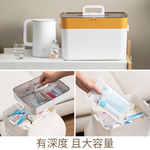 Large household medicine box medicine multi-layer medicine emergency storage box storage box plastic family small medicine box