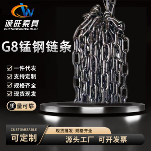 Lifting Chain G80 Grade Manganese Steel Industrial Hoisting Anchor Chain Mining Galvanized Chain Rigging Accessories Hook Combination