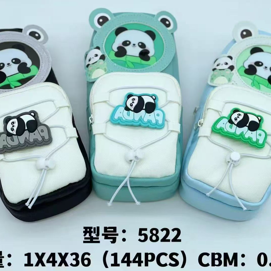 Estuche para lápices BST de doble capa y múltiples compartimentos - Tela Oxford - Diseño cartoon unisex - Gran capacidad