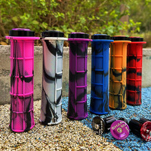 通用自行车把套单边锁混色橡胶防滑减震骑行配件折叠车山地车握把