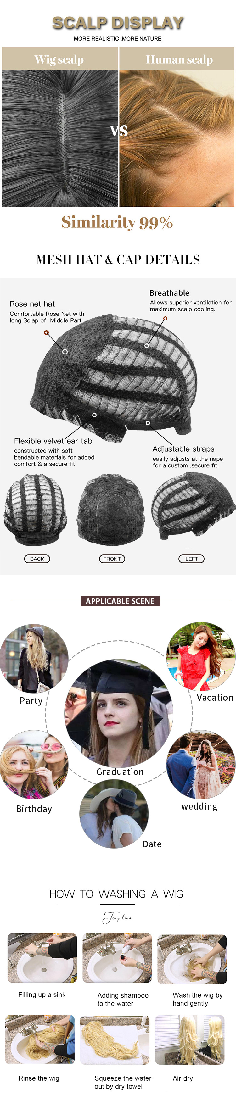 Perruques américaines longues perruques bouclées dégradé entièrement teint fibre chimique grande vague couvre-chef fabriqué à la machine pour les femmes_voghion.com
