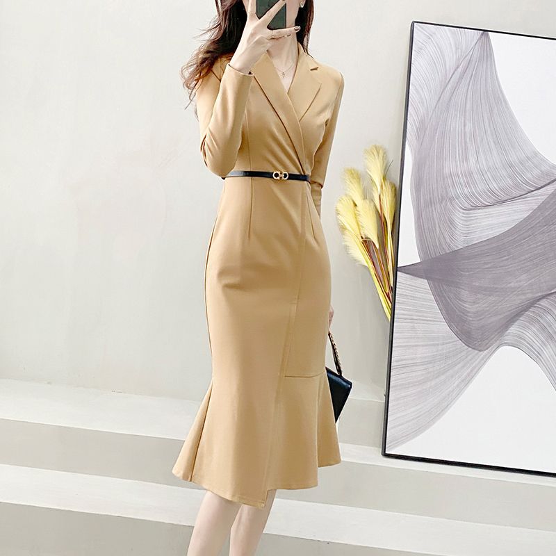 Celebrity Dress New Slimming and Elegant Goddess Waist Fishtail Dress Long Skirt