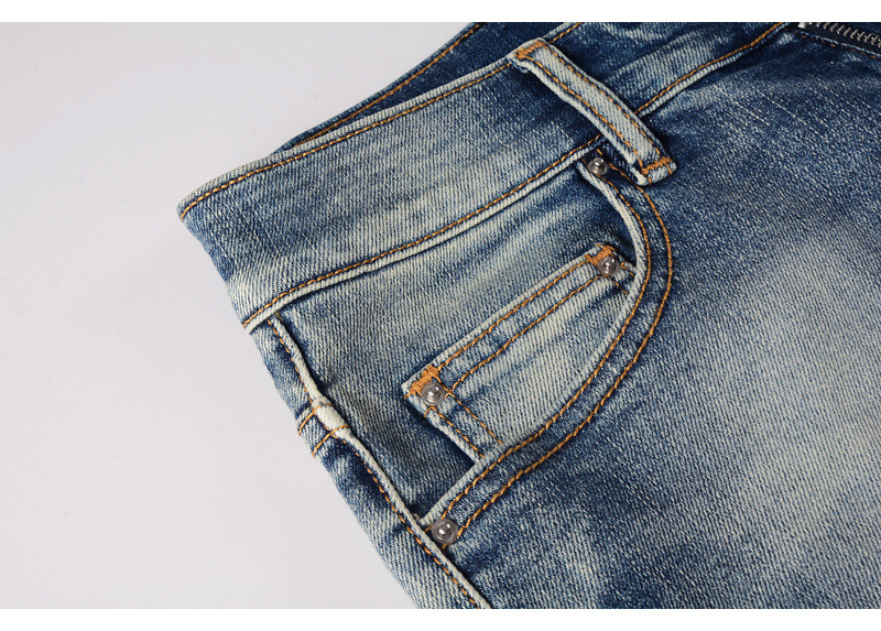 boy European And American High Street Fashion Ripped Jeans Vintage Washed Snake Embroidery Patch Hip Hop Skinny Pants Men's_viptrois.com