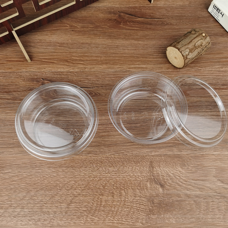 Corte de la torta de embalaje caja redonda PET postre suizo también caja de embalaje tiramisu yogur pudín jelly Bowl