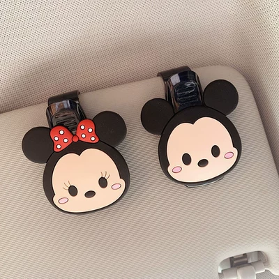 Car glasses holder, cute car sun visor storage box, car sunglasses clip, multifunctional card holder