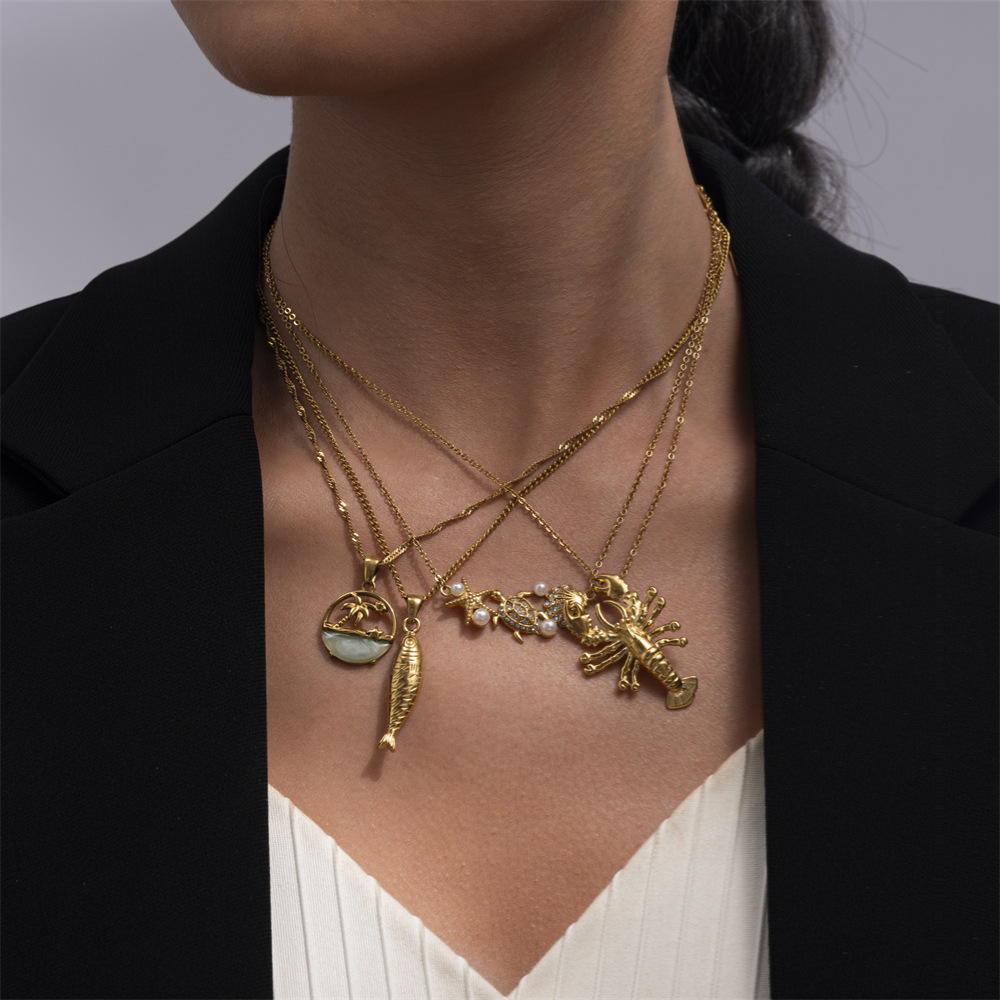 Wholesale Jewelry Simple Style Solid Color 304 Stainless Steel Plating Pendant Necklace Cable Chain display picture 1