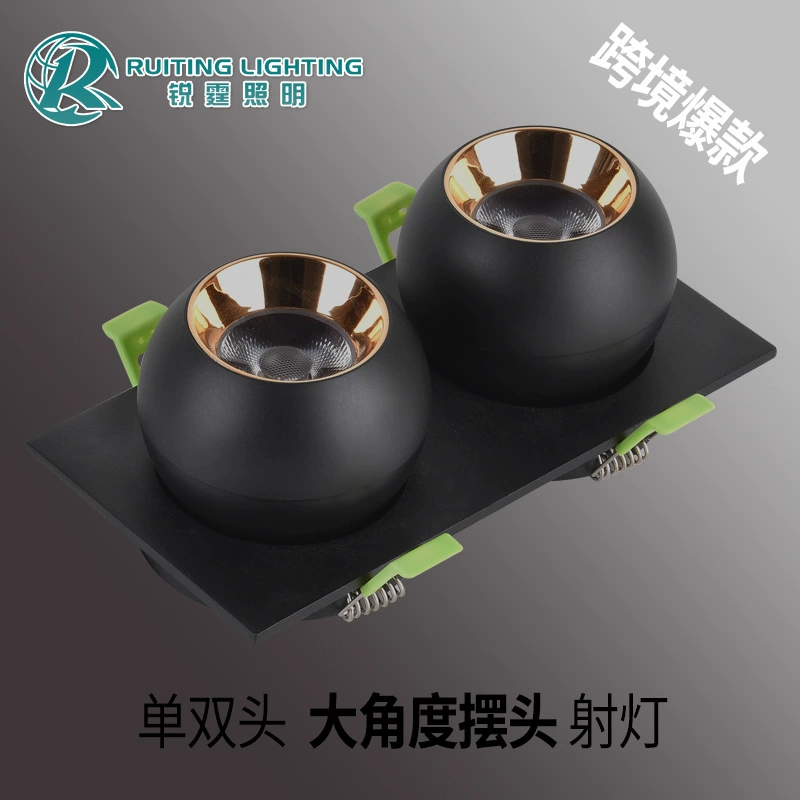 Трансграничная одноголовая головка встраиваемая прожекция с регулируемым углом двойная голова квадратный круглый шар качает головой светодиодная прожекция