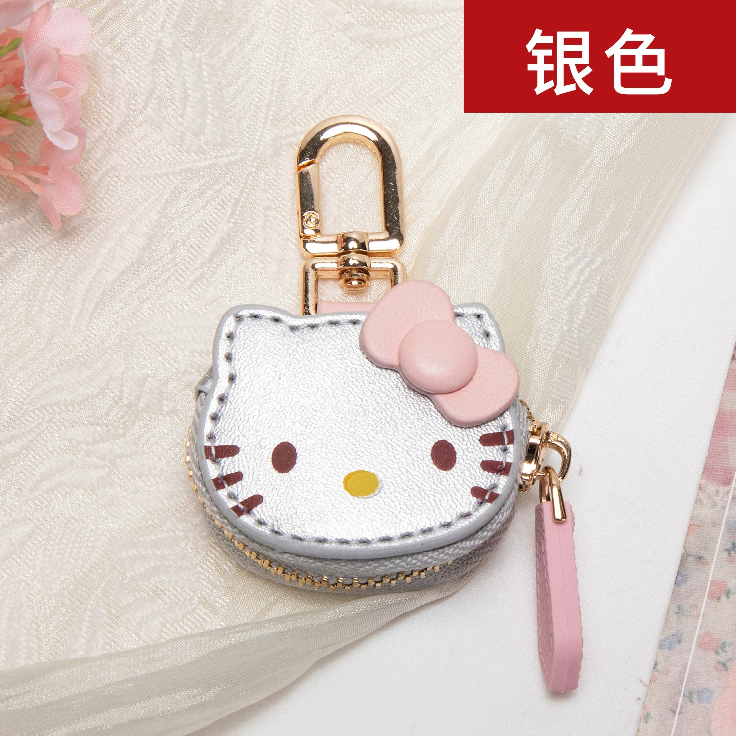 Hello Kitty, Хелло Китти, милая маленькая подвеска, система хранения, маленькая сумка, брелок для ключей, высококачественный стиль