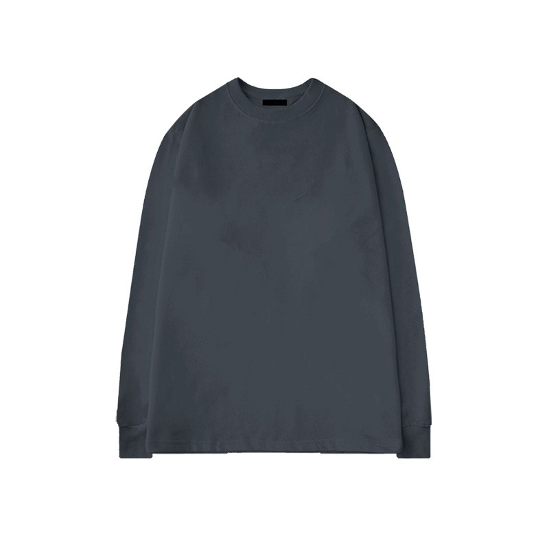 Camiseta básica blanca de manga larga 260 g, algodón grueso para hombre, estilo suelto americano