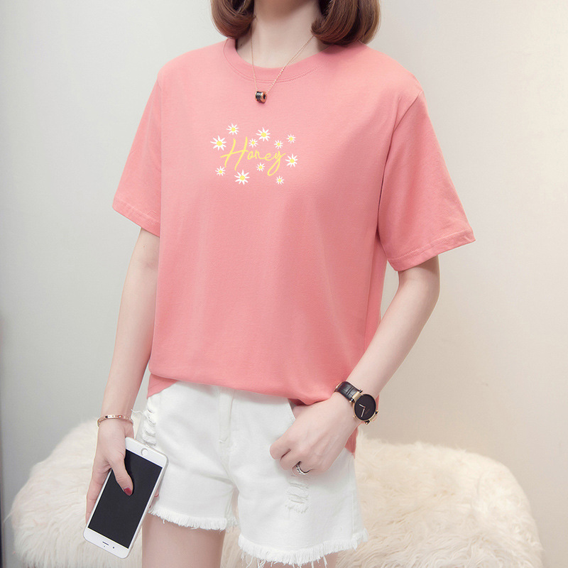 Foreign Trade Short-Sleeved T-Shirt for Women Summer 2025 Foreign Trade Young Mother Large Size Loose Fat mm Slimming Look Top Ins Trend