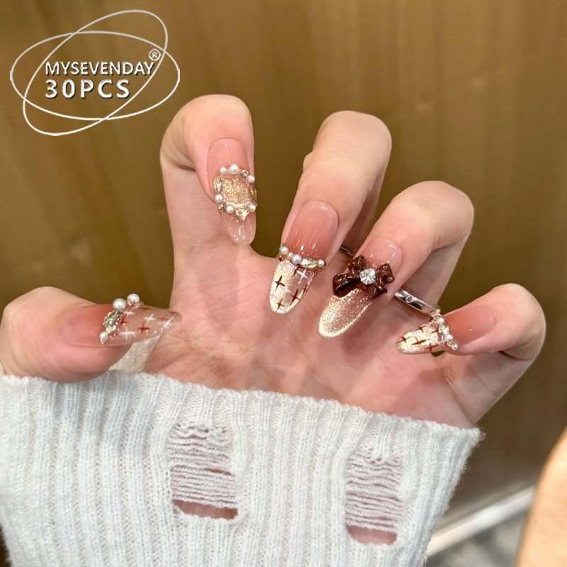 Wearable Nails with Cat Eye Cross Design, Handmade Nail Pieces, Spicy Girl Pure Desire Style Nail Art, Pure Handmade Wearable Nails Wearable Nails with Cat Eye Cross Design, Handmade Nail Pieces, Spicy Girl Pure Desire Style Nail Art, Pure Handmade Wearable Nails