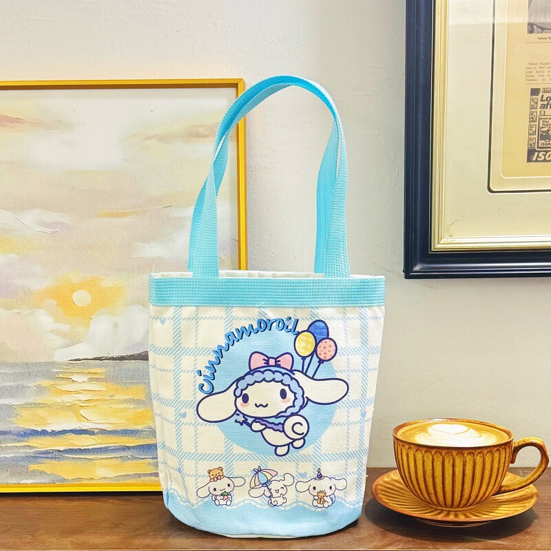 かわいいイラストプリントバケツバッグハンドバッグキャンバスバッグ少女心ママバッグ弁当袋出勤バッグ|undefined