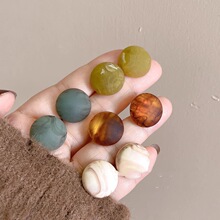 美拉德秋冬蚊香盘耳夹无洞高级感奶啡半圆圈复古港风925银钉耳环