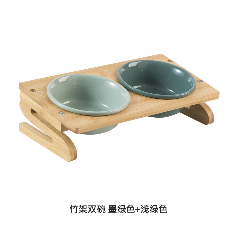 Tazón de cerámica gato tazón de comida para gatos tazón de perro tazón de beber tazón doble tazón de protección cervical suministros para mascotas