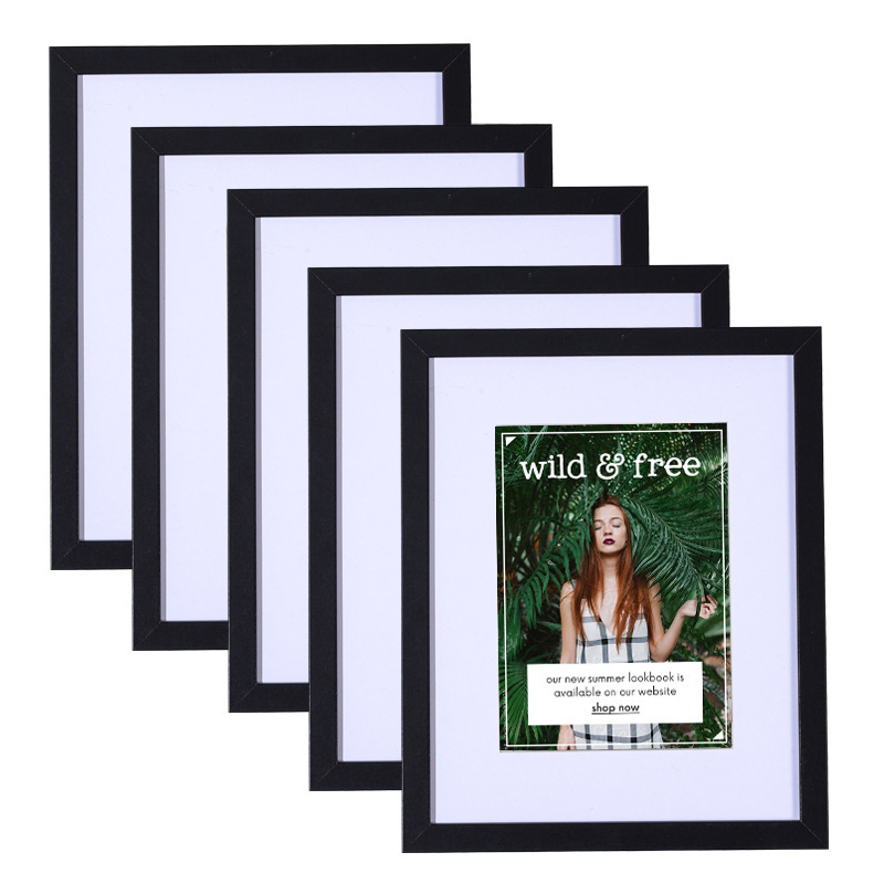 Cross-Border Simple Wooden Photo Frame Display Set 5-Piece Set 10-Piece Set 8inch 10inch A4 Picture Frame Wall Hanging Photo Wall Souvenir