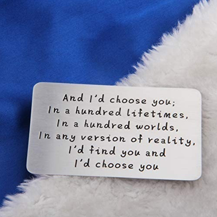 Venta caliente de Europa y América Tarjeta de acero inoxidable de aleación de aluminio de la tarjeta de letras de regalo titular de la cartera de metal tarjeta bancaria