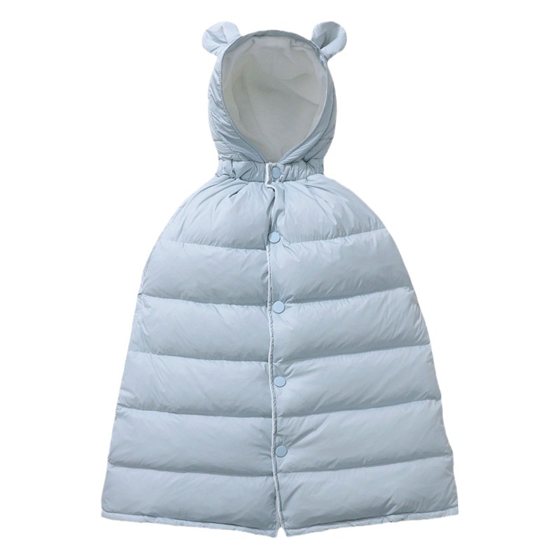 Children's Down Jacket Cloak Cloak for Boys and Girls Baby Thickened Long Shawl Autumn and Winter Baby Outgoing Hug Coat