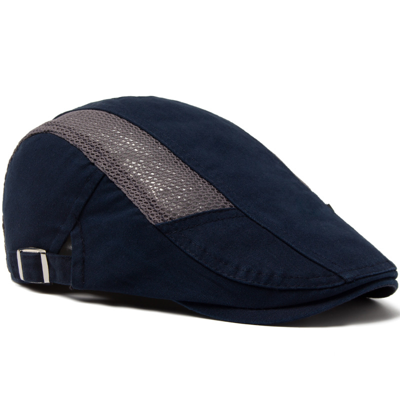 Beret Men's Summer Thin Mesh Breathable Cotton Duck Tongue Sunshade Forward Hat for Middle Elderly Spring and Autumn_voghion.com